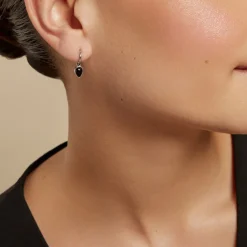 Créoles Mentissa Argent Blanc Agate