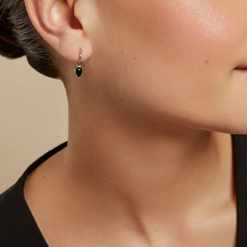 Créoles Mentissa Argent Blanc Agate