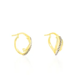 Créoles Mitica Or Jaune Strass