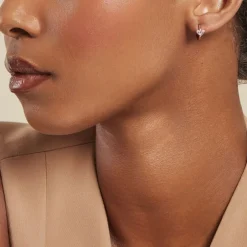 Créoles Myhalf Argent Rose Oxyde De Zirconium