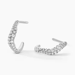 Créoles Nandie Argent Blanc Oxyde De Zirconium