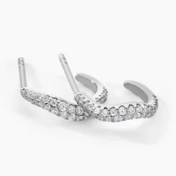 Créoles Nandie Argent Blanc Oxyde De Zirconium