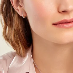 Créoles Nandie Argent Blanc Oxyde De Zirconium