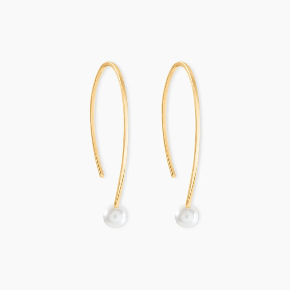 Créoles Nekoda Or Jaune Perle De Culture