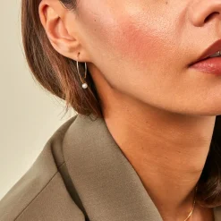 Créoles Nekoda Or Jaune Perle De Culture