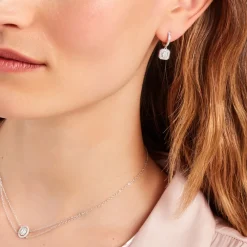 Créoles Ninette Argent Blanc Oxyde De Zirconium