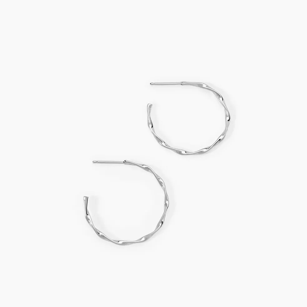 Créoles Nymphéa Argent Blanc