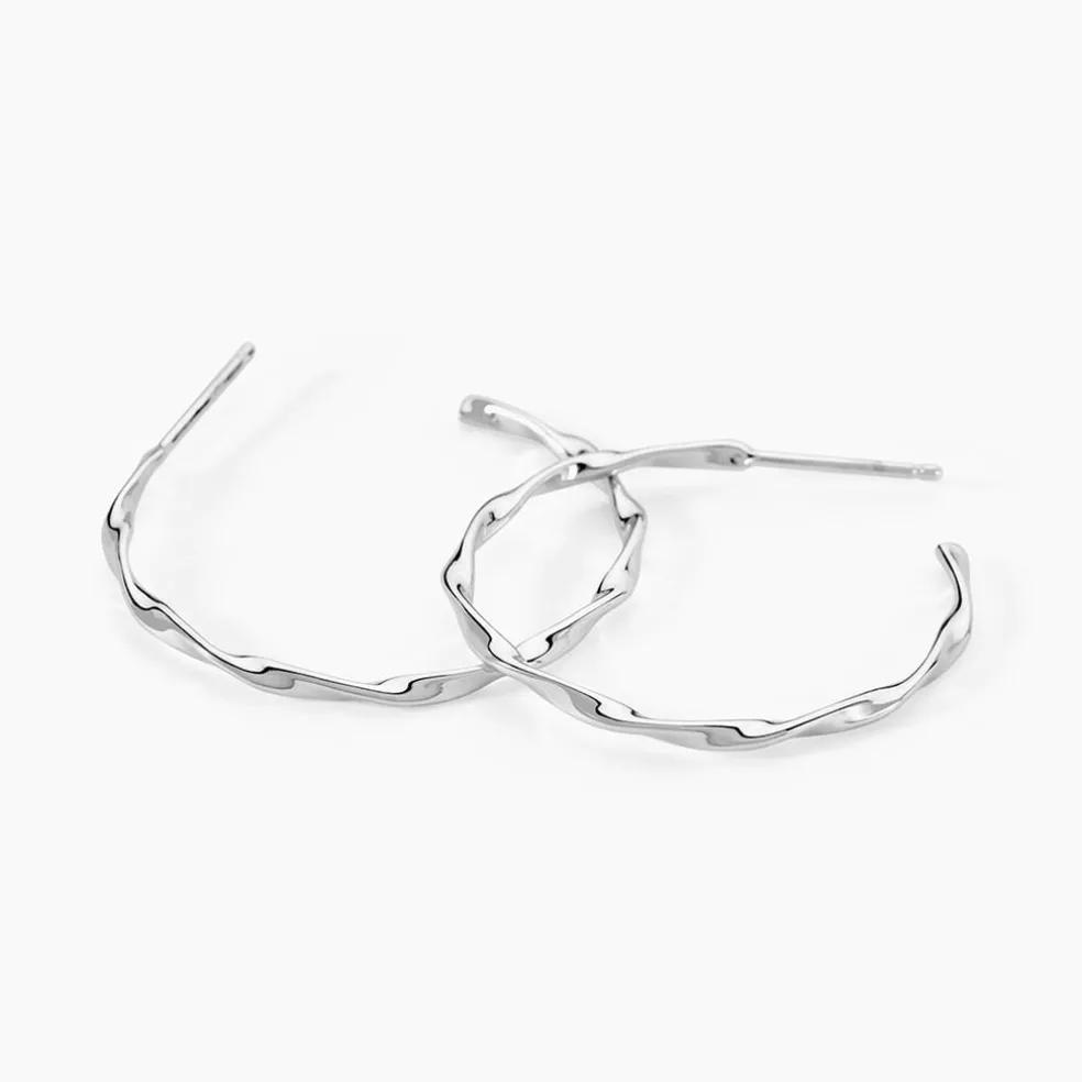 Créoles Nymphéa Argent Blanc