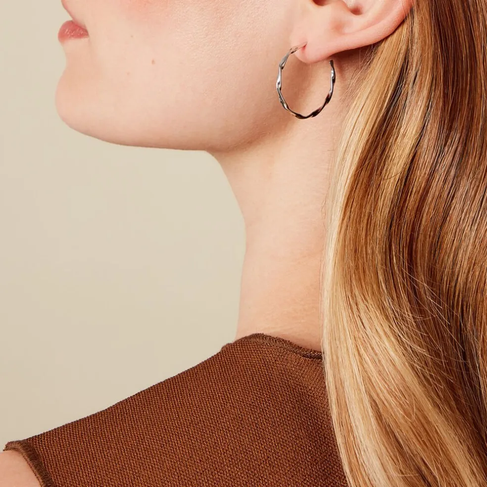 Créoles Nymphéa Argent Blanc