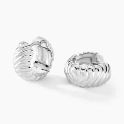 Créoles Oksanne Argent Blanc