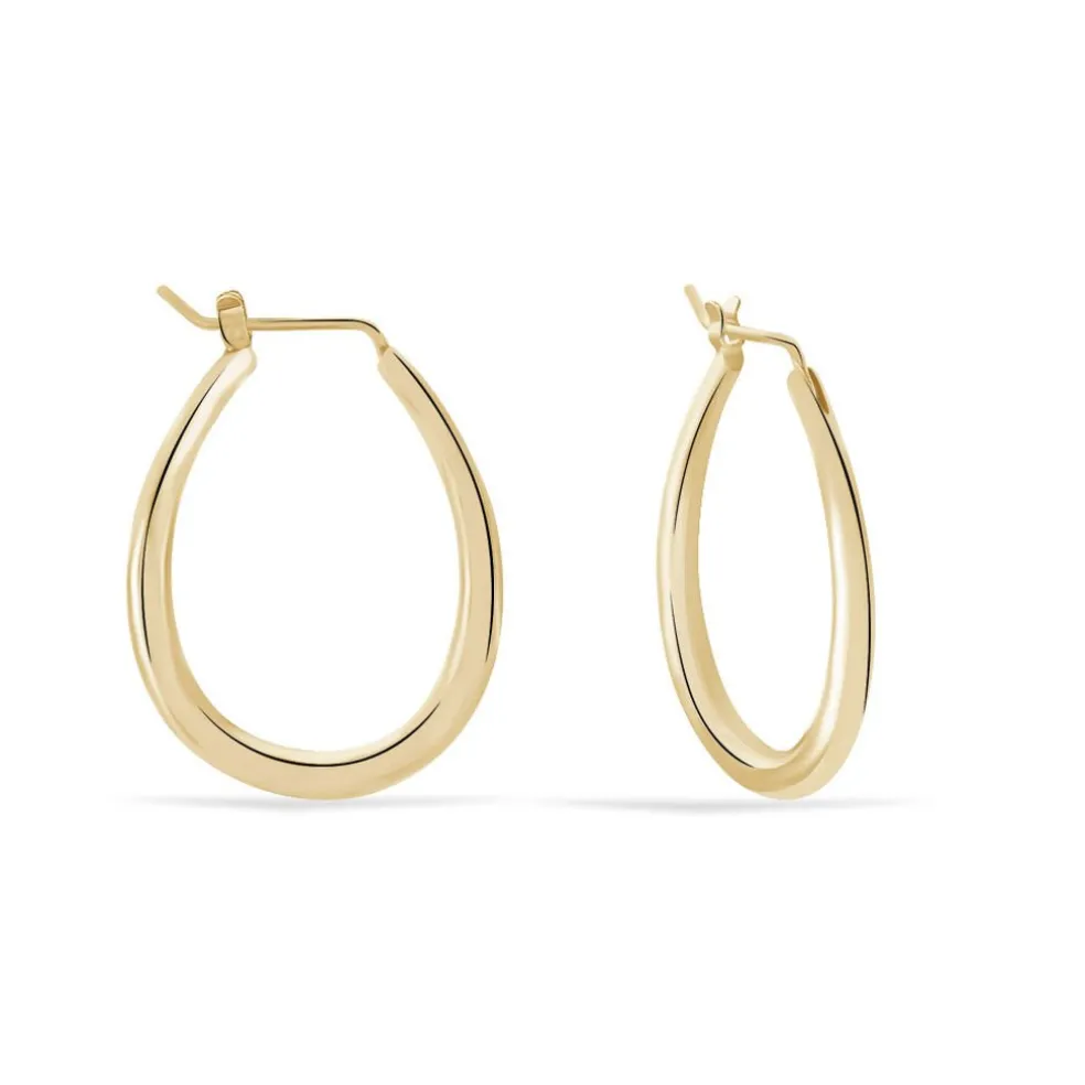 Créoles Olivia Ovale Plaqué Or Jaune