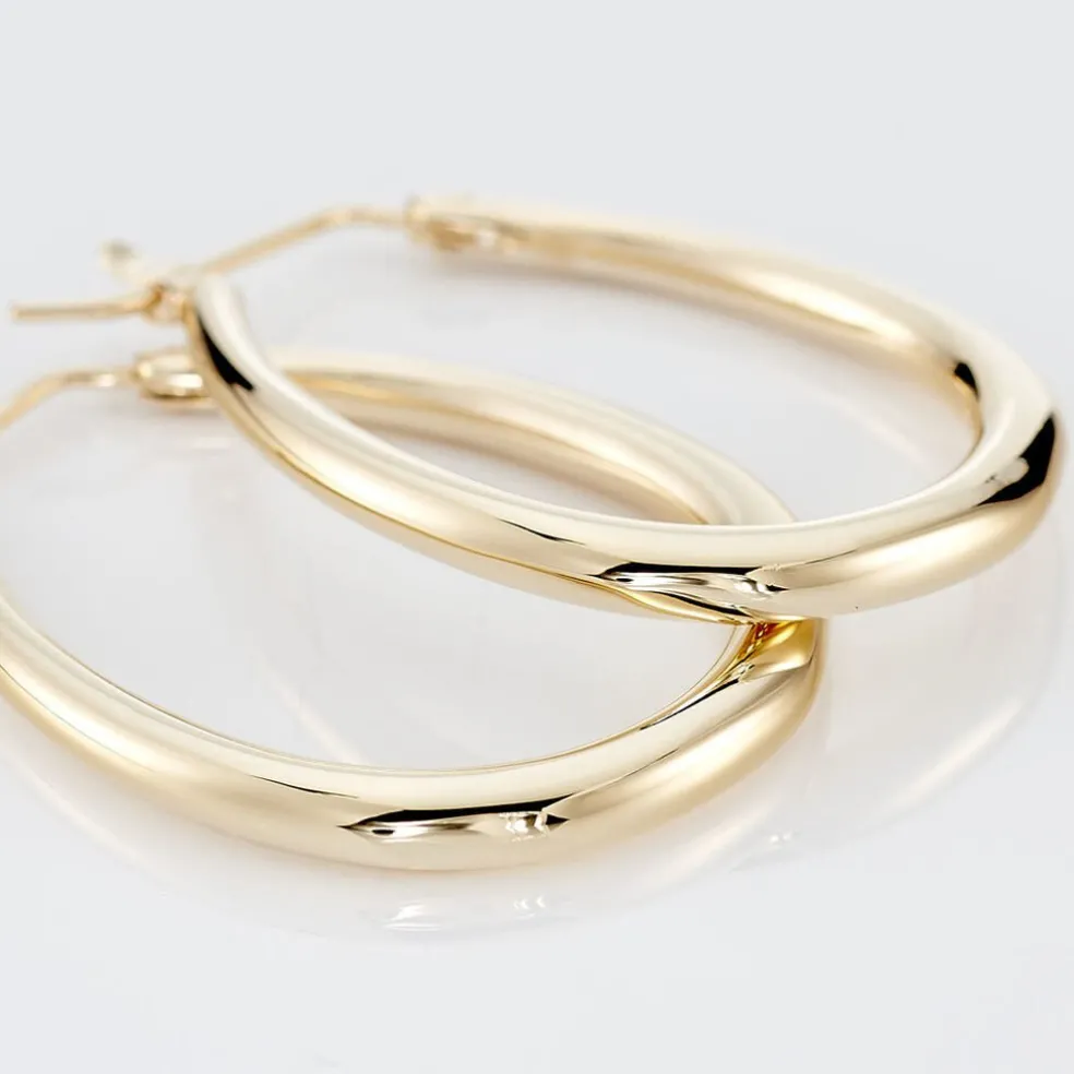 Créoles Olivia Ovale Plaqué Or Jaune