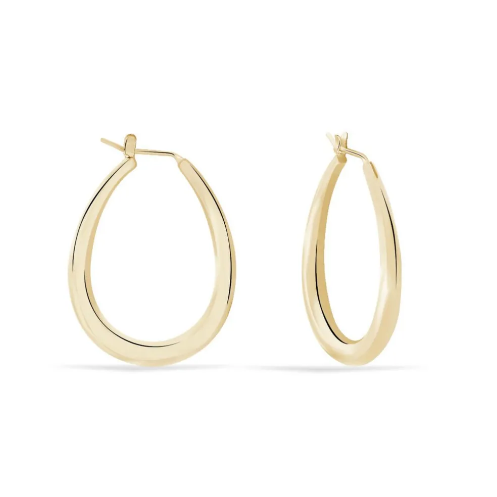 Créoles Olivia Ovale Plaqué Or Jaune