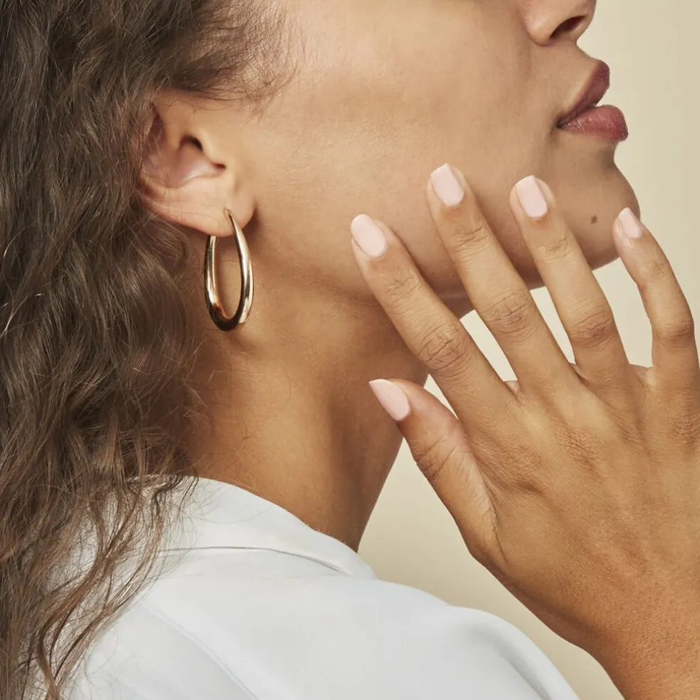 Créoles Olivia Ovale Plaqué Or Jaune