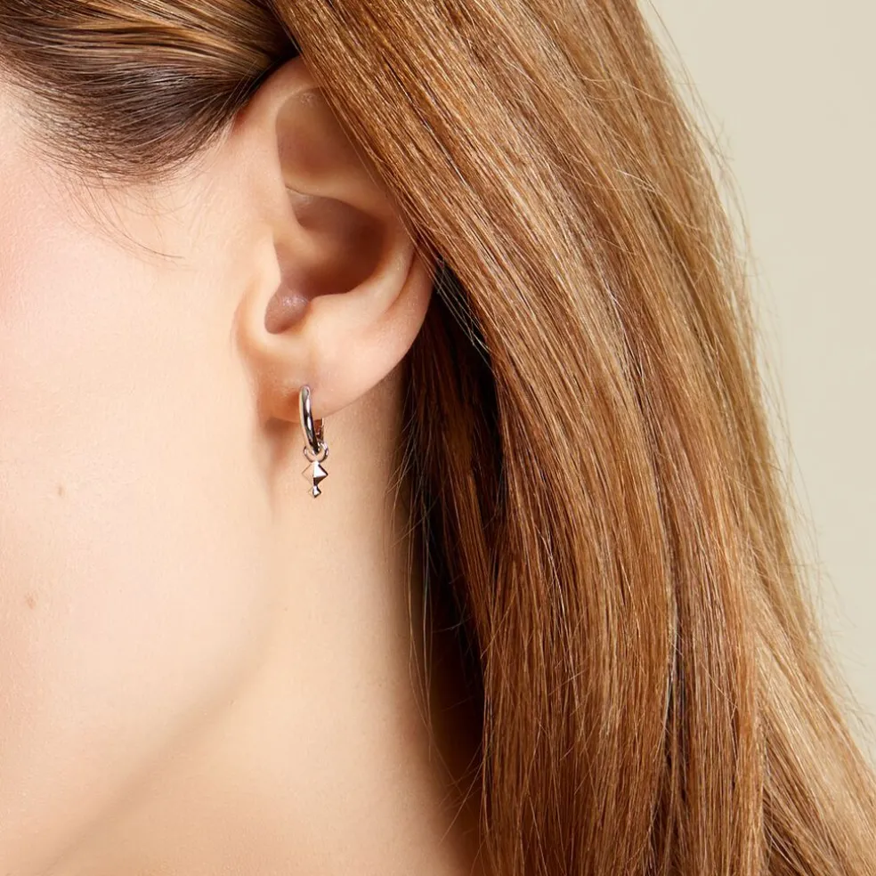 Créoles Olmos Argent Blanc