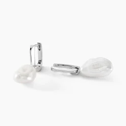 Créoles Onassis Argent Blanc Perle De Culture