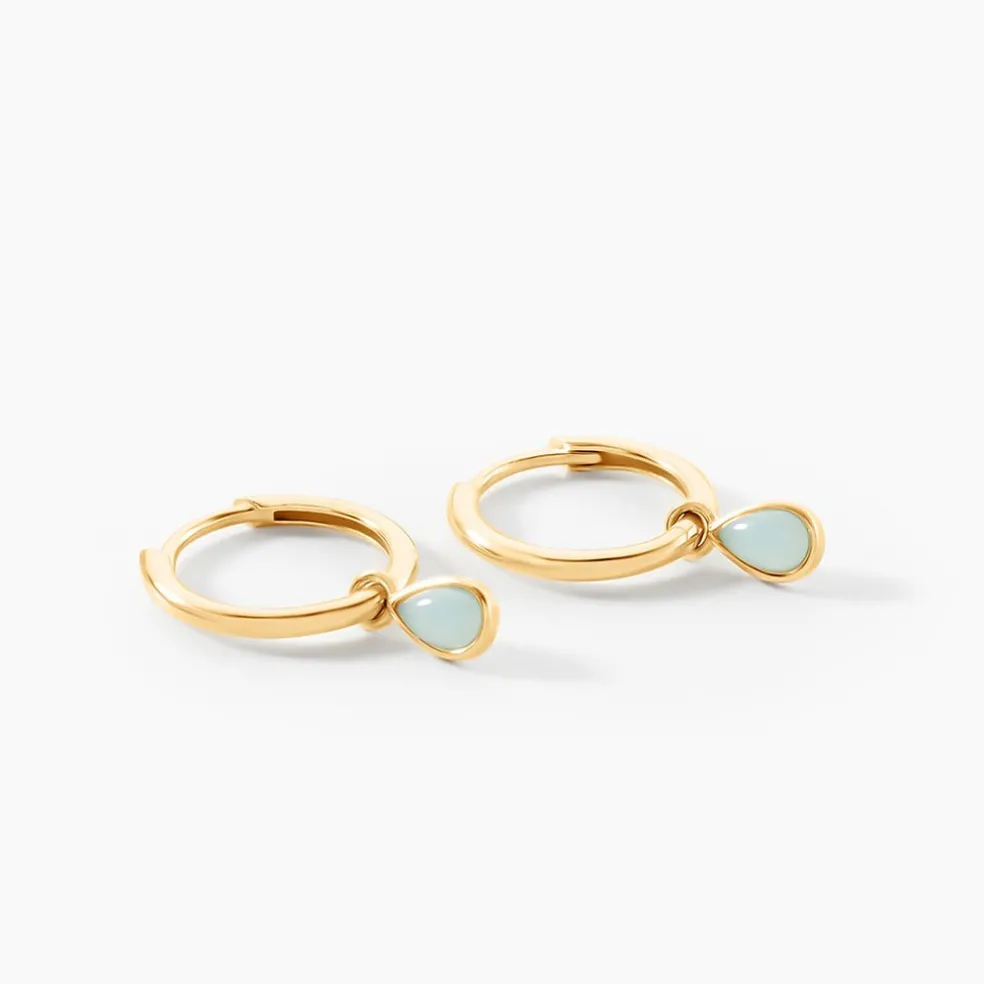 Créoles Ondée Or Jaune Amazonite