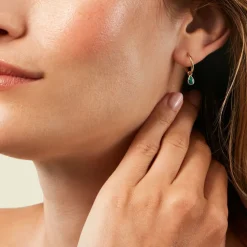 Créoles Ondée Or Jaune Malachite