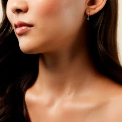 Créoles Onora Or Jaune Emeraude