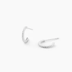 Créoles Or Blanc Brodie Oxyde De Zirconium