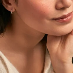 Créoles Or Blanc Brodie Oxyde De Zirconium