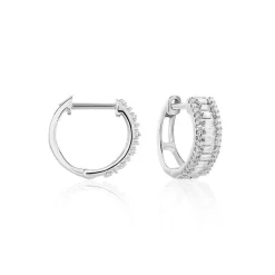 Créoles Or Blanc Collection 1986 Diamants