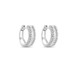 Créoles Or Blanc Collection 1986 Diamants