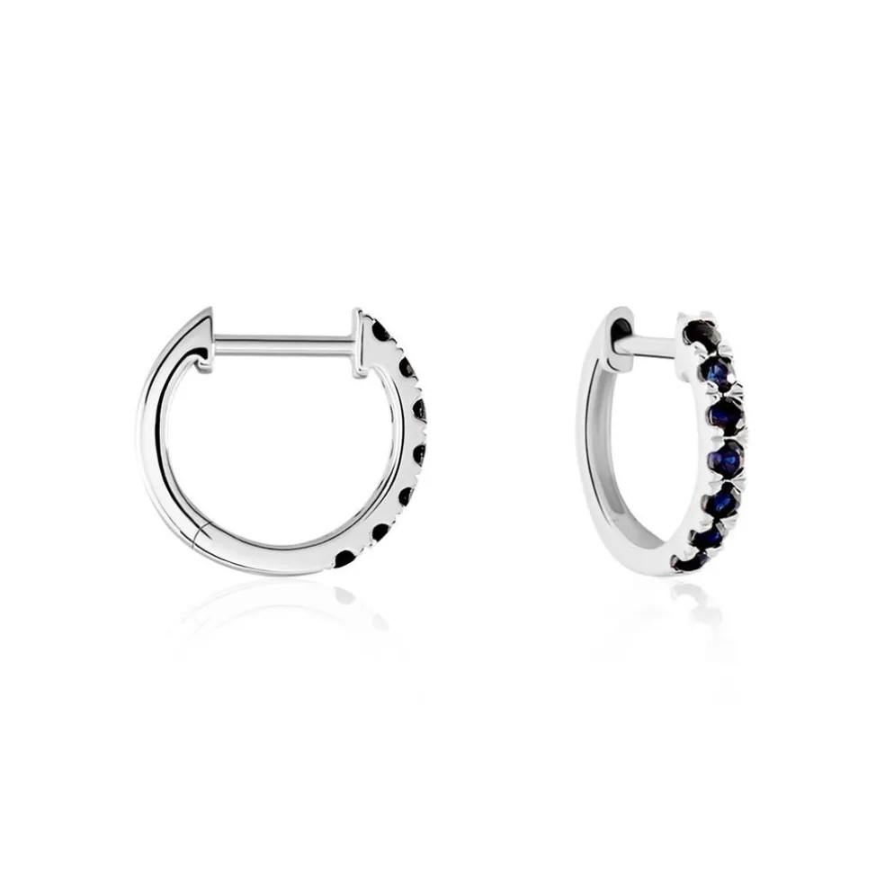 Créoles Or Blanc Killian Saphir