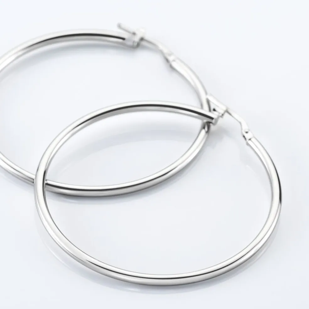 Créoles Or Blanc Rond