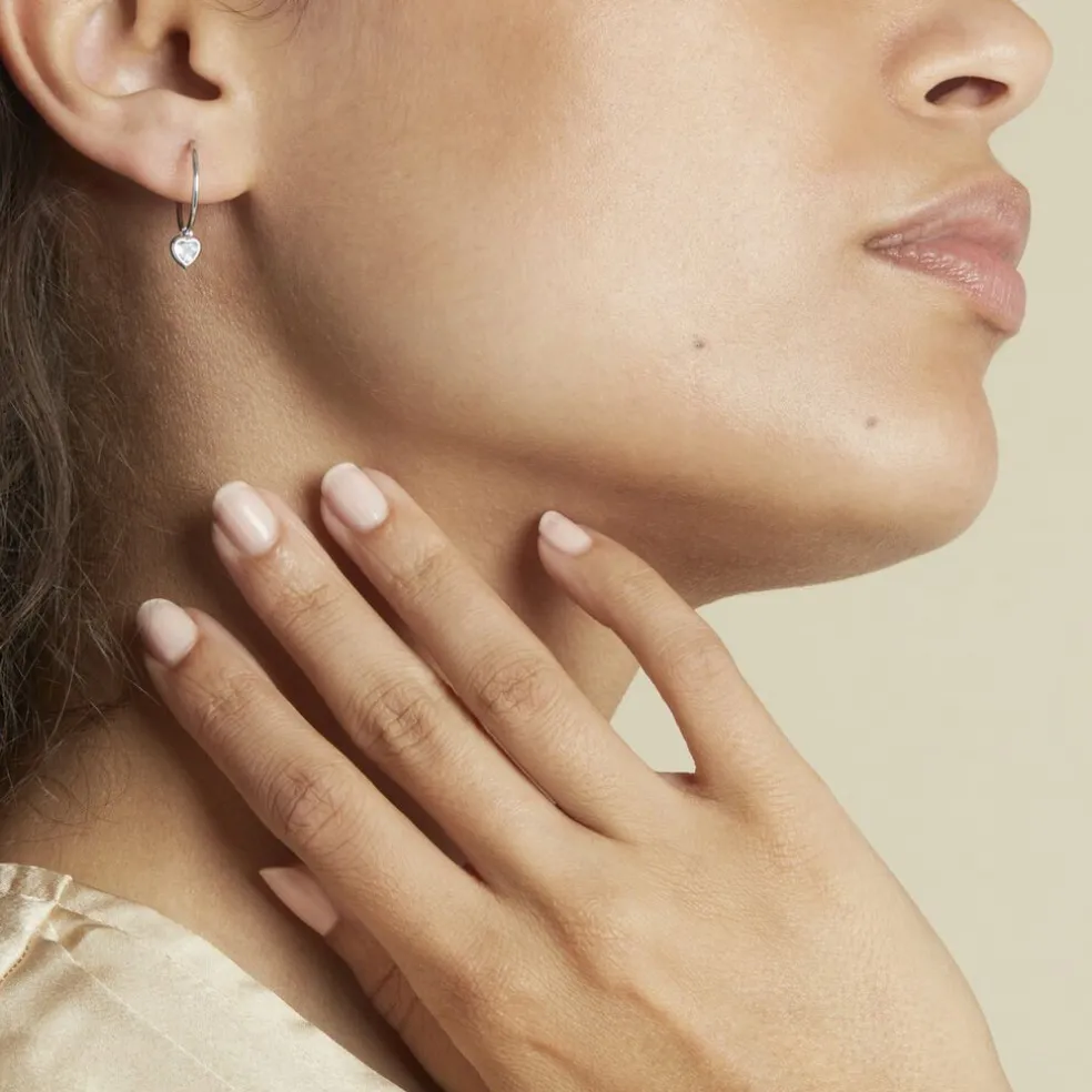 Créoles Or Blanc Topaze Azur