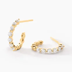 Créoles Or Jaune Chylan Oxydes De Zirconium