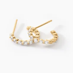 Créoles Or Jaune Chylan Oxydes De Zirconium