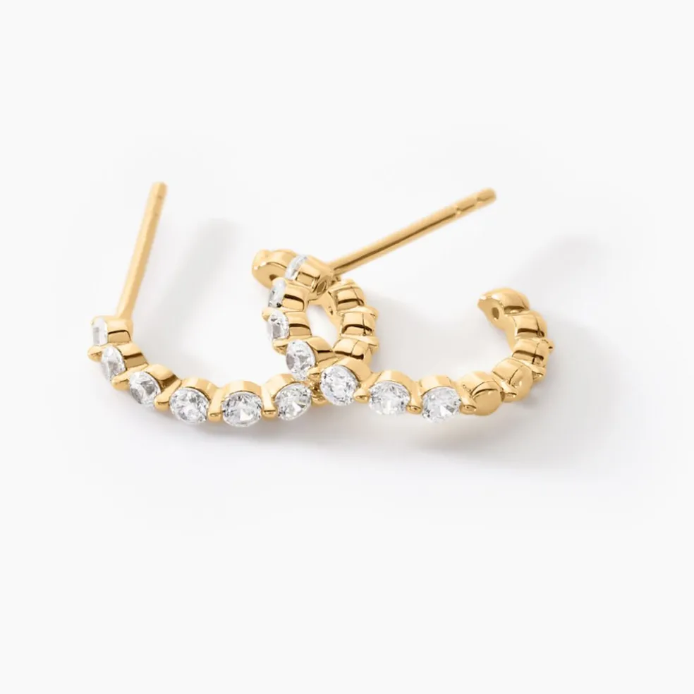 Créoles Or Jaune Chylan Oxydes De Zirconium