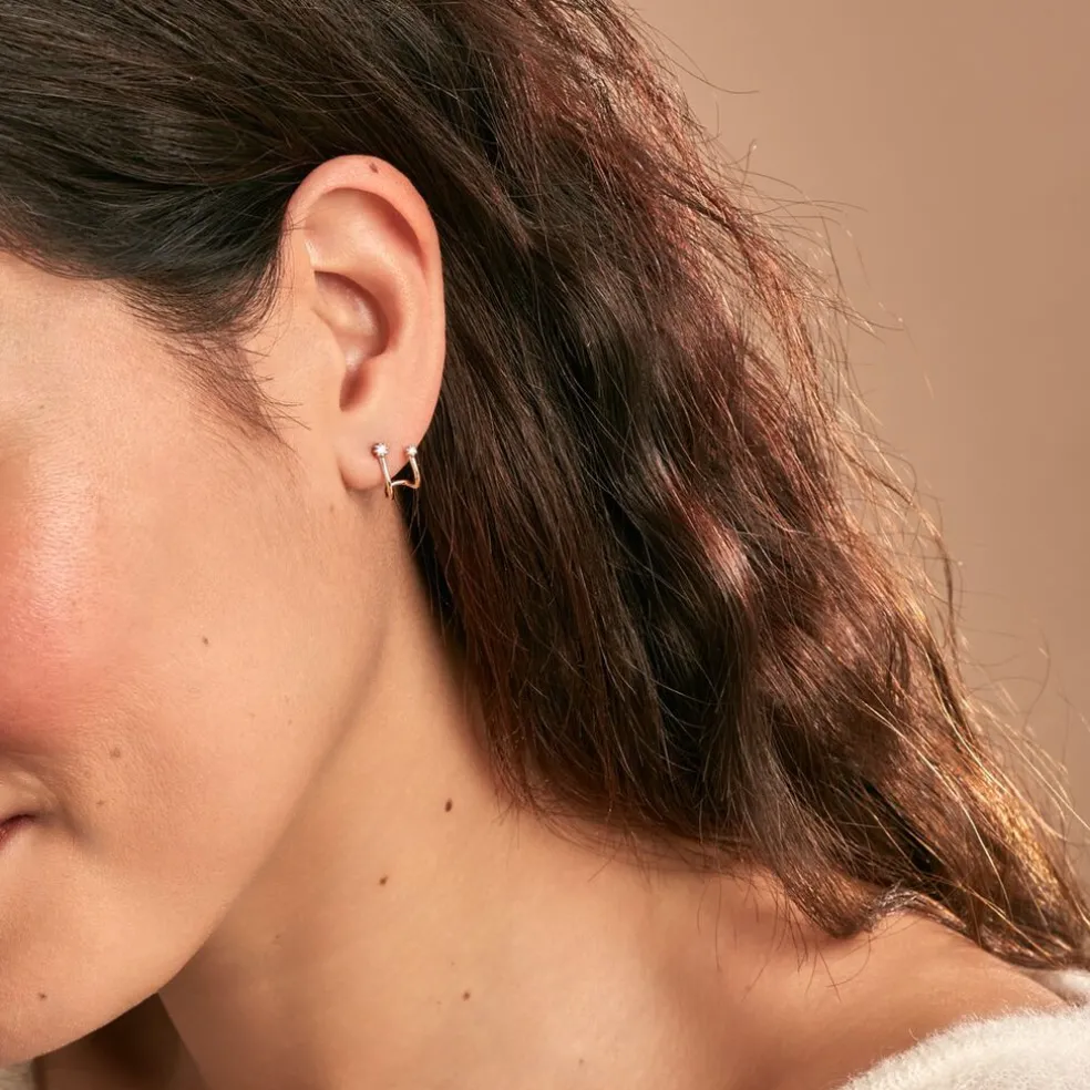 Créoles Or Jaune Cosmo Oxydes De Zirconium