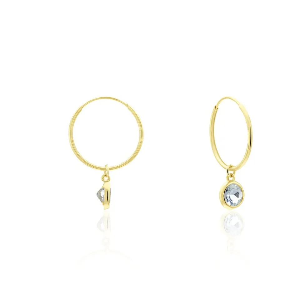 Créoles Or Jaune Topaze Azur