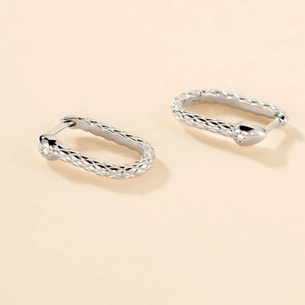 Créoles Oria Argent Blanc Oxyde De Zirconium