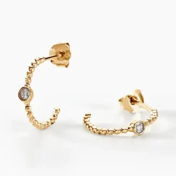 Créoles Pearly Effect Or Jaune Diamant