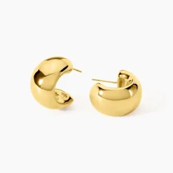 Créoles Perles Solaires Acier Jaune