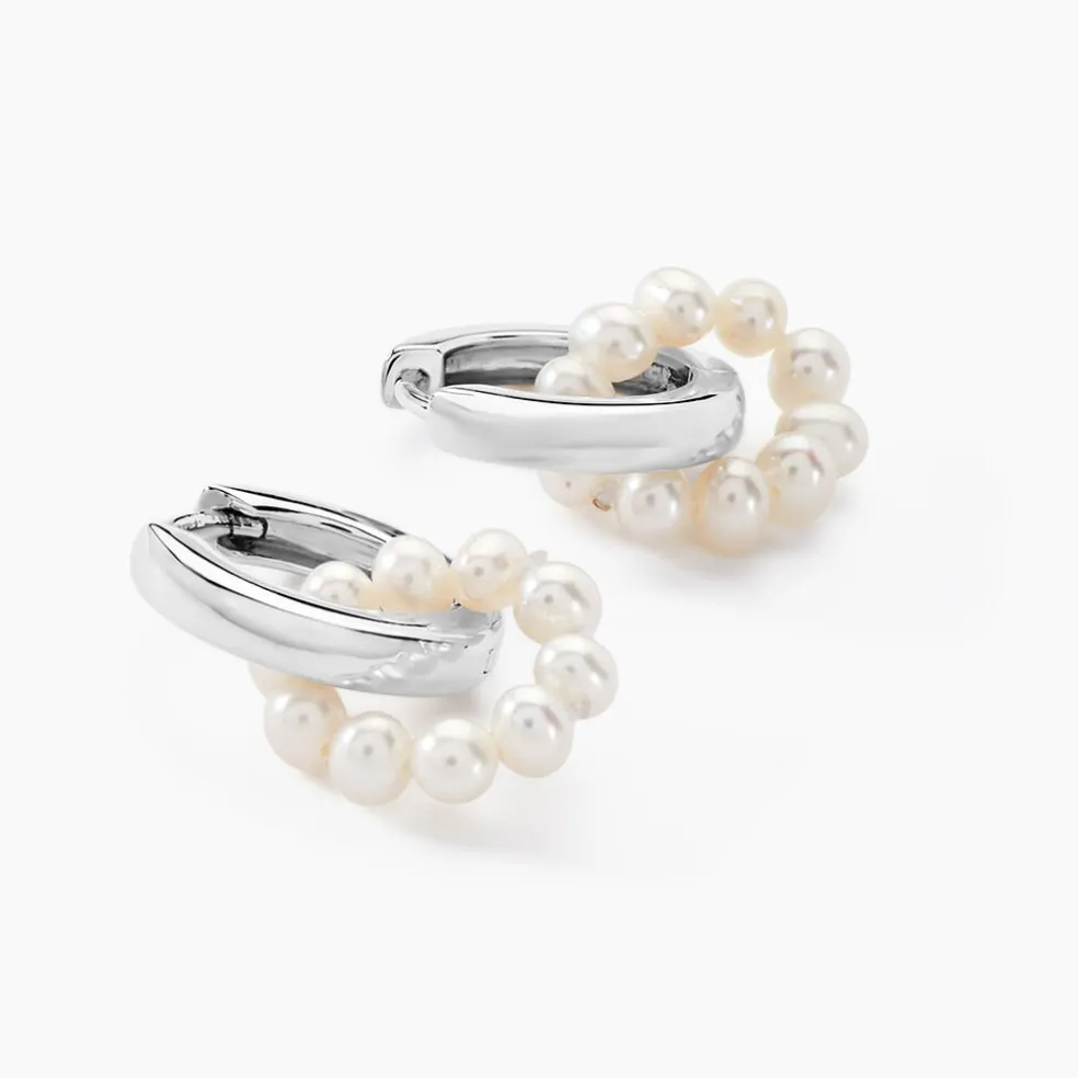 Créoles Perlissima Argent Blanc Perle De Culture