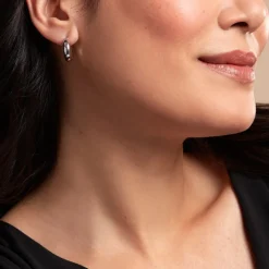 Créoles Piana Argent Blanc