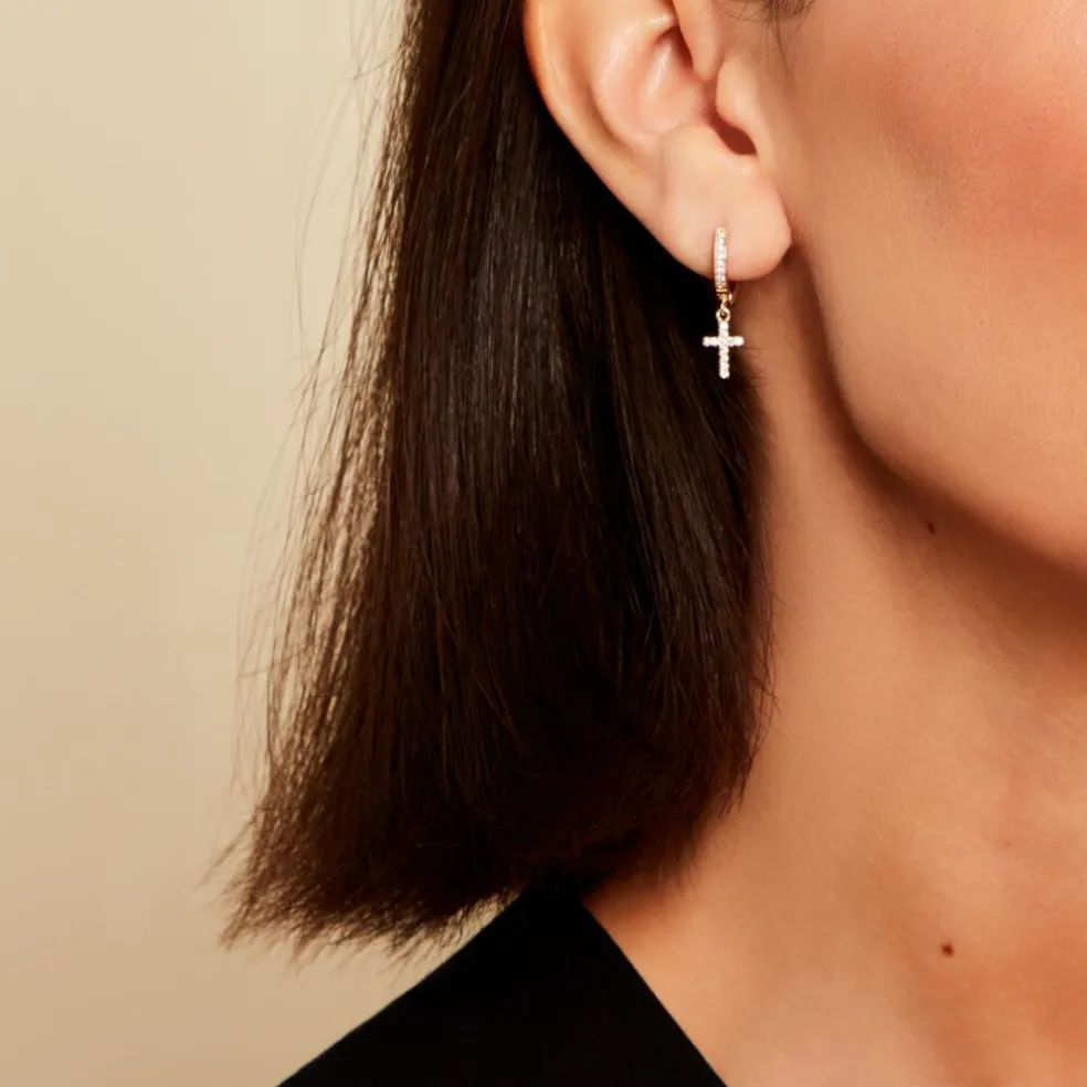 Créoles Plaqué Or Jaune Jenny Oxydes De Zirconium