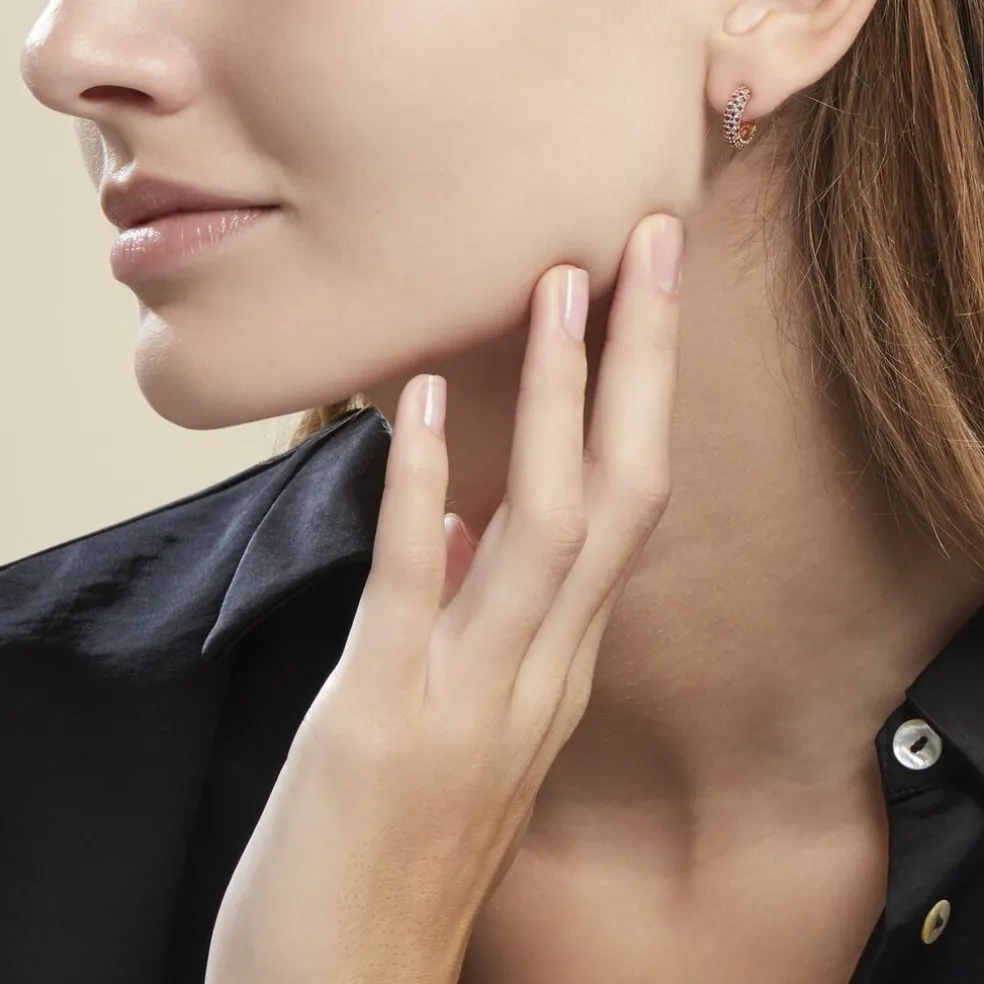 Créoles Plaqué Or Jaune Julitta Topazes Oxydes De Zirconium