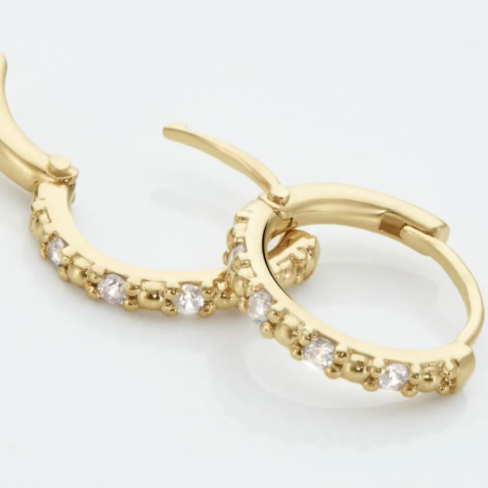 Créoles Plaqué Or Jaune Mimy Oxydes De Zirconium