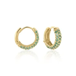 Créoles Plaqué Or Jaune Piha Oxydes De Zirconium