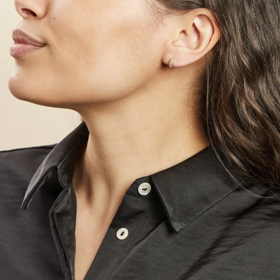 Créoles Plaqué Or Jaune Piha Oxydes De Zirconium