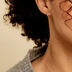 Créoles Plaqué Or Jaune Piha Oxydes De Zirconium