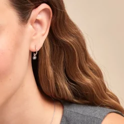 Créoles Rhoda Argent Blanc Oxyde De Zirconium