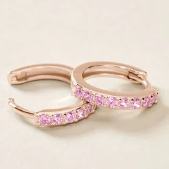 Créoles Rio Argent Rose Oxyde De Zirconium