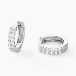 Créoles Robine Argent Blanc Oxyde De Zirconium