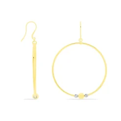 Créoles Rosa Billes Diamantees Or Jaune